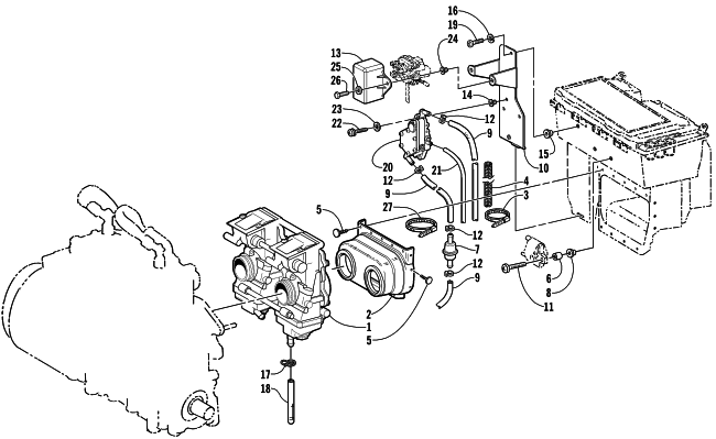 CARBURETOR AND FUEL PUMP ASSEMBLY