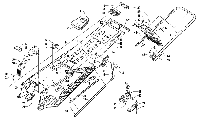 TUNNEL, REAR BUMPER, AND SNOWFLAP ASSEMBLY