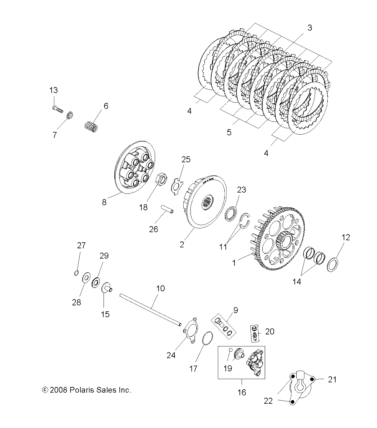 ENGINE, CLUTCH - A10GJ45AA (49ATVCLUTCH09OUT450)