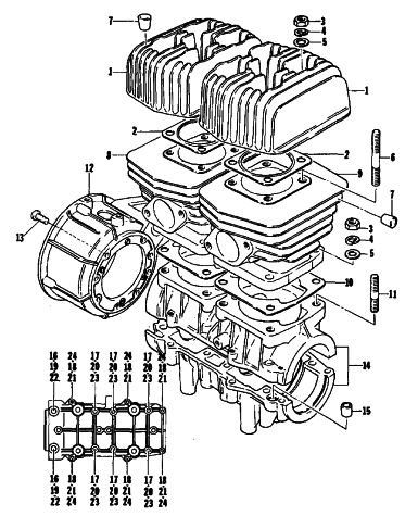 CRANKCASE AND CYLINDER