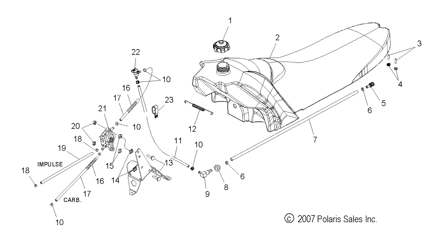 FUEL SYSTEM, FUEL TANK ASM. - S09MX6FE (49SNOWFUEL09600RR)