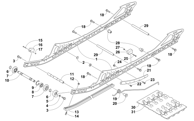 SLIDE RAIL AND TRACK ASSEMBLY