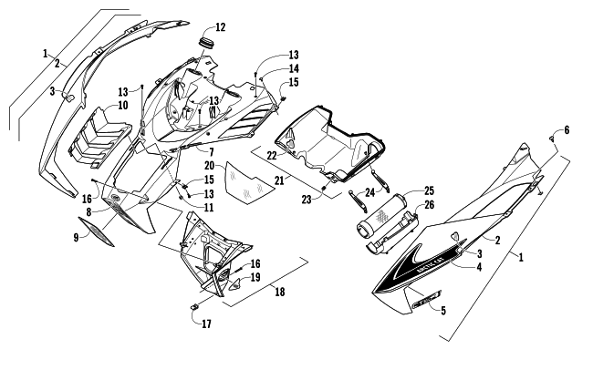 HOOD AND AIR INTAKE ASSEMBLY