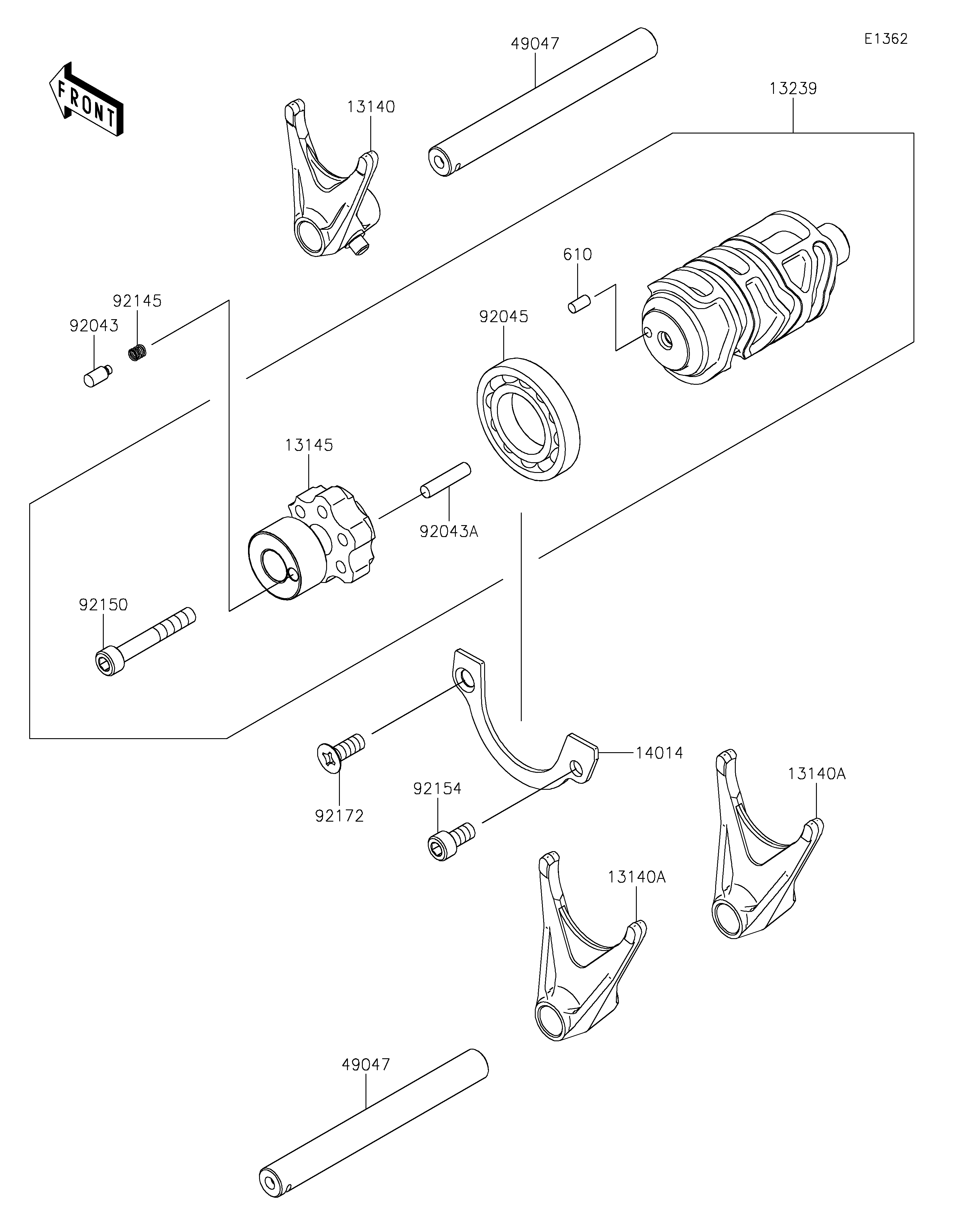 Gear Change Drum/Shift Fork(s)