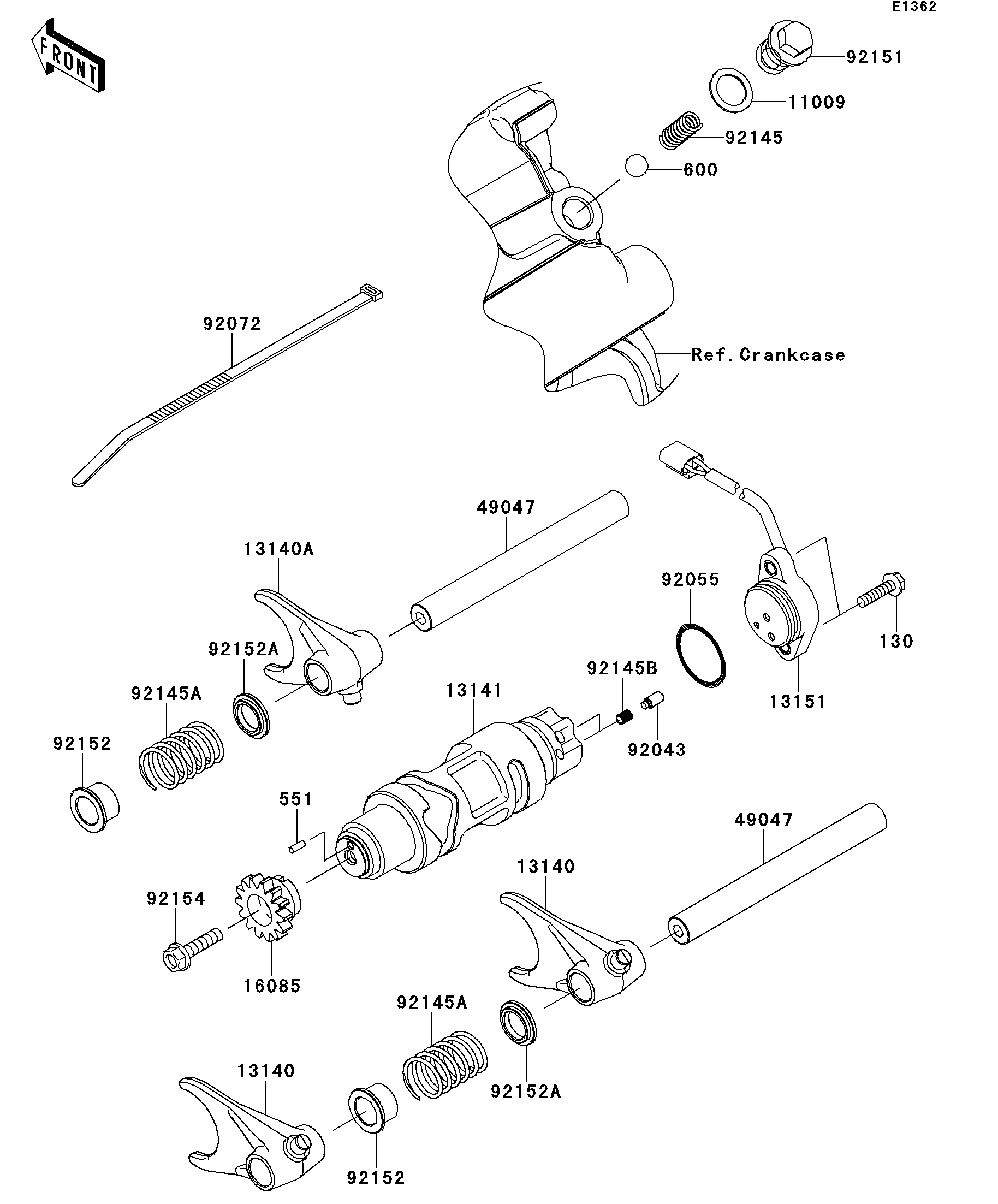 Gear Change Drum/Shift Fork(s)