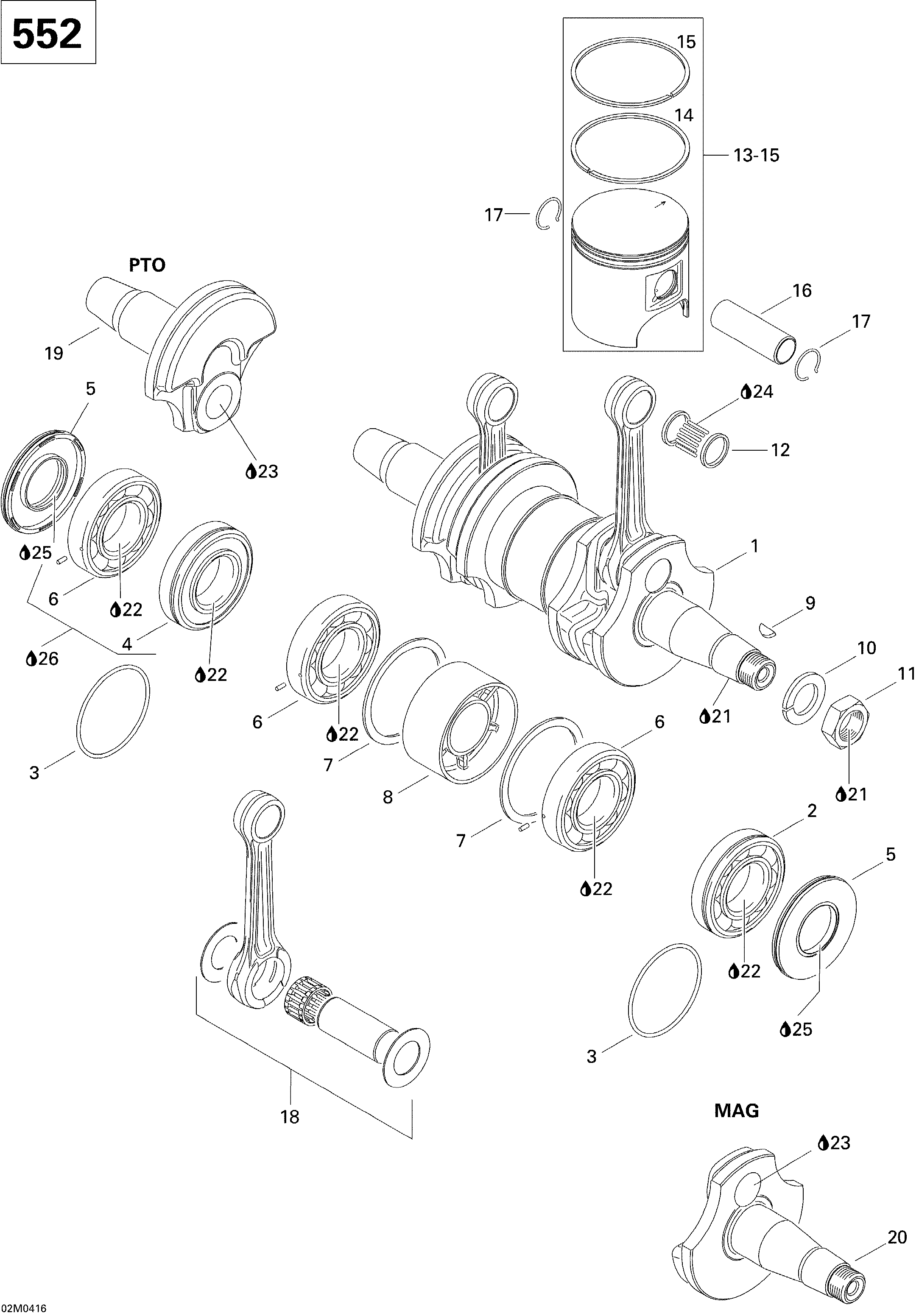 Crankshaft And Pistons (552)