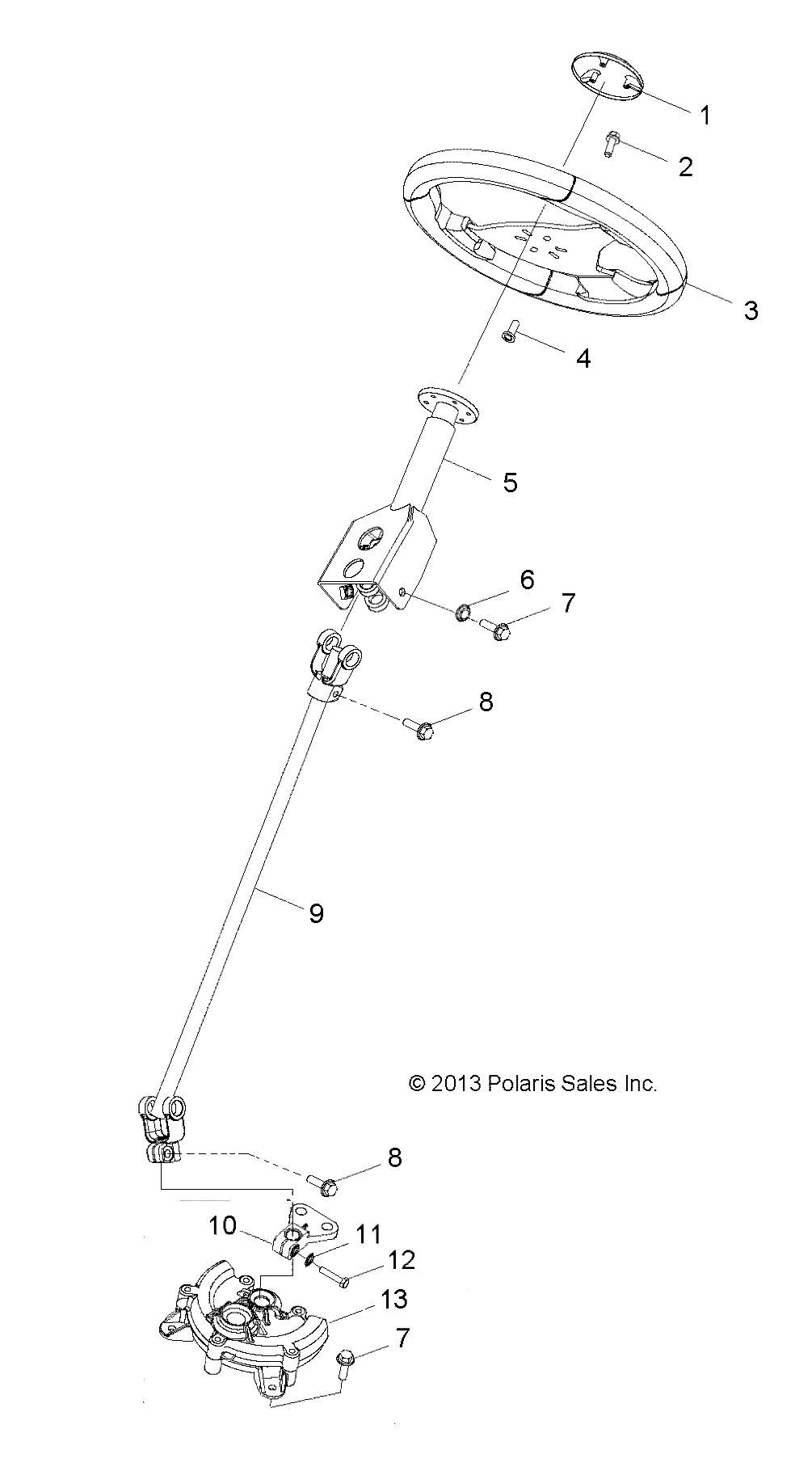 STEERING, POST - R15YAV17AA/AF/BA/BF (49RGRSTEERING14RZR170)