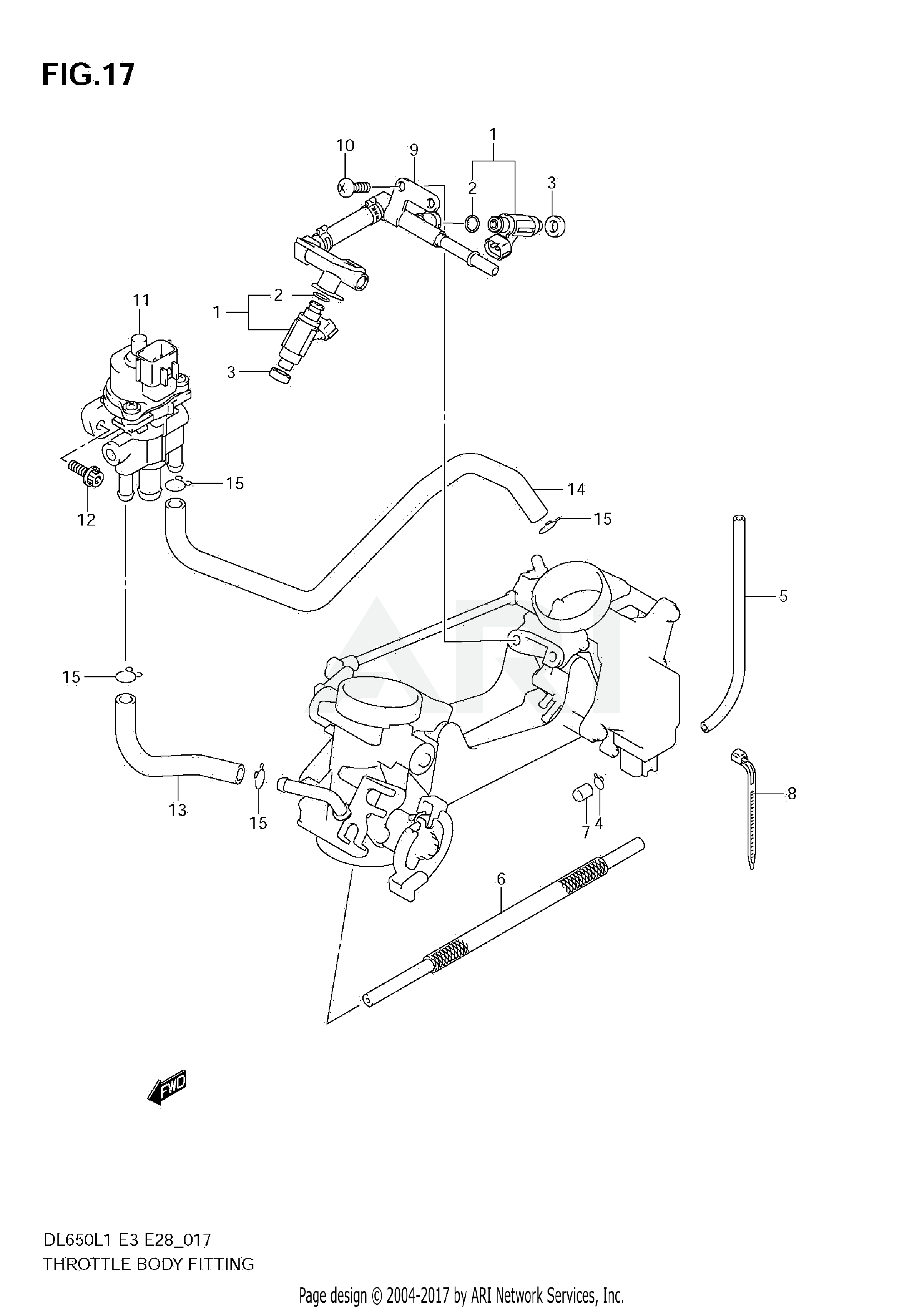 THROTTLE BODY FITTING (DL650 L1 E3)