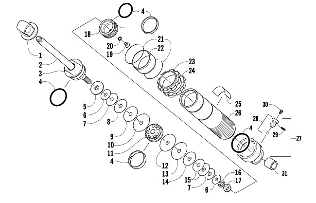 REAR SUSPENSION FRONT ARM SHOCK ABSORBER