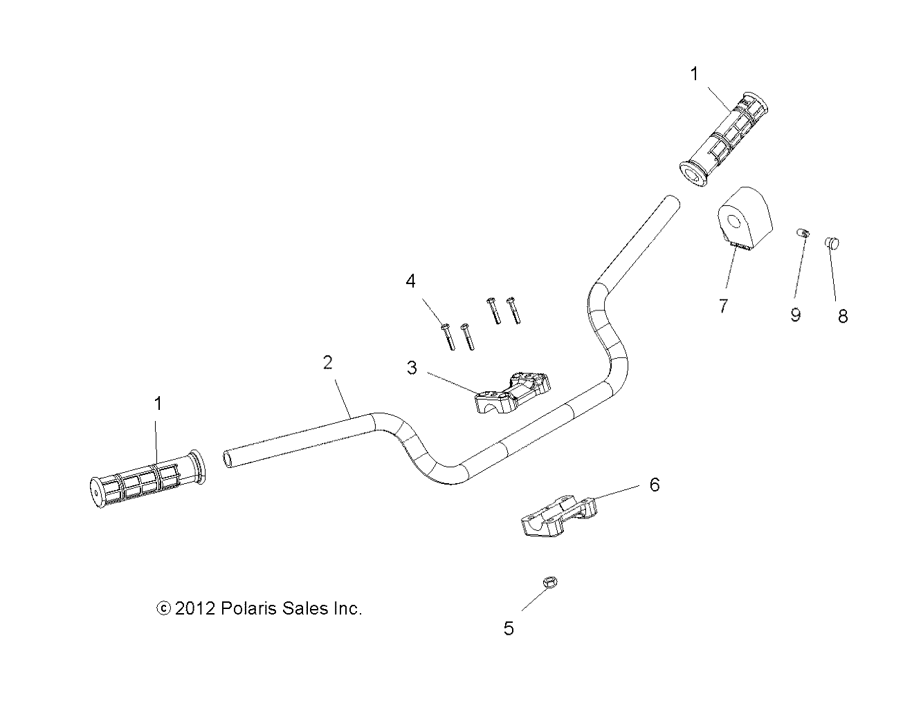 STEERING, HANDLEBAR and CONTROLS - A15SVE95AW (49ATVHANDLEBAR13850SCRAM)