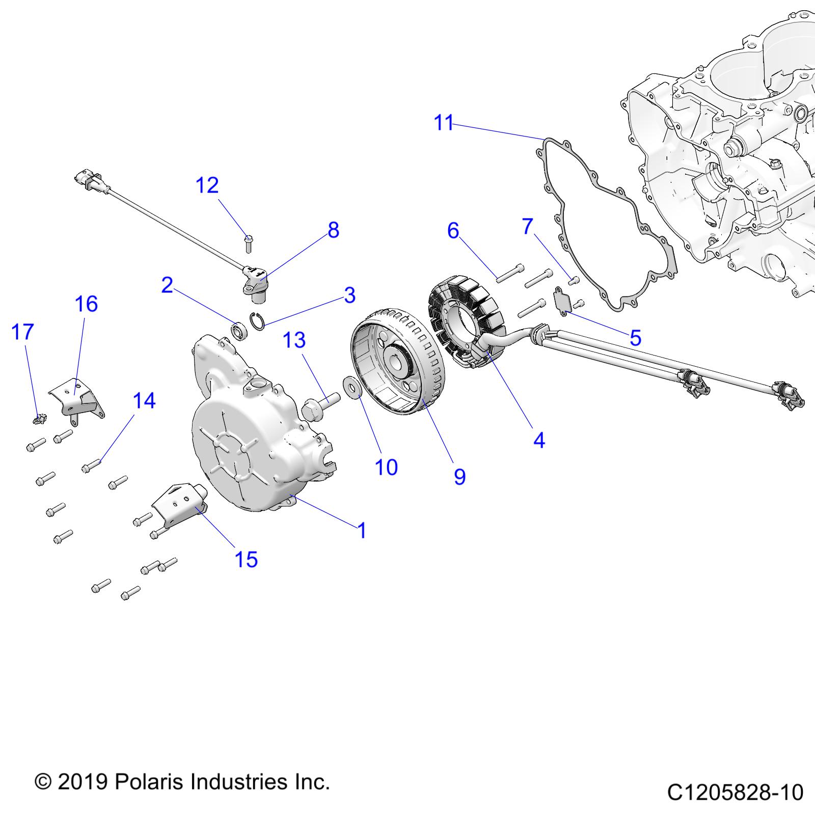 ENGINE, STATOR AND FLYWHEEL - Z20NAE92KL (C1205828-10)