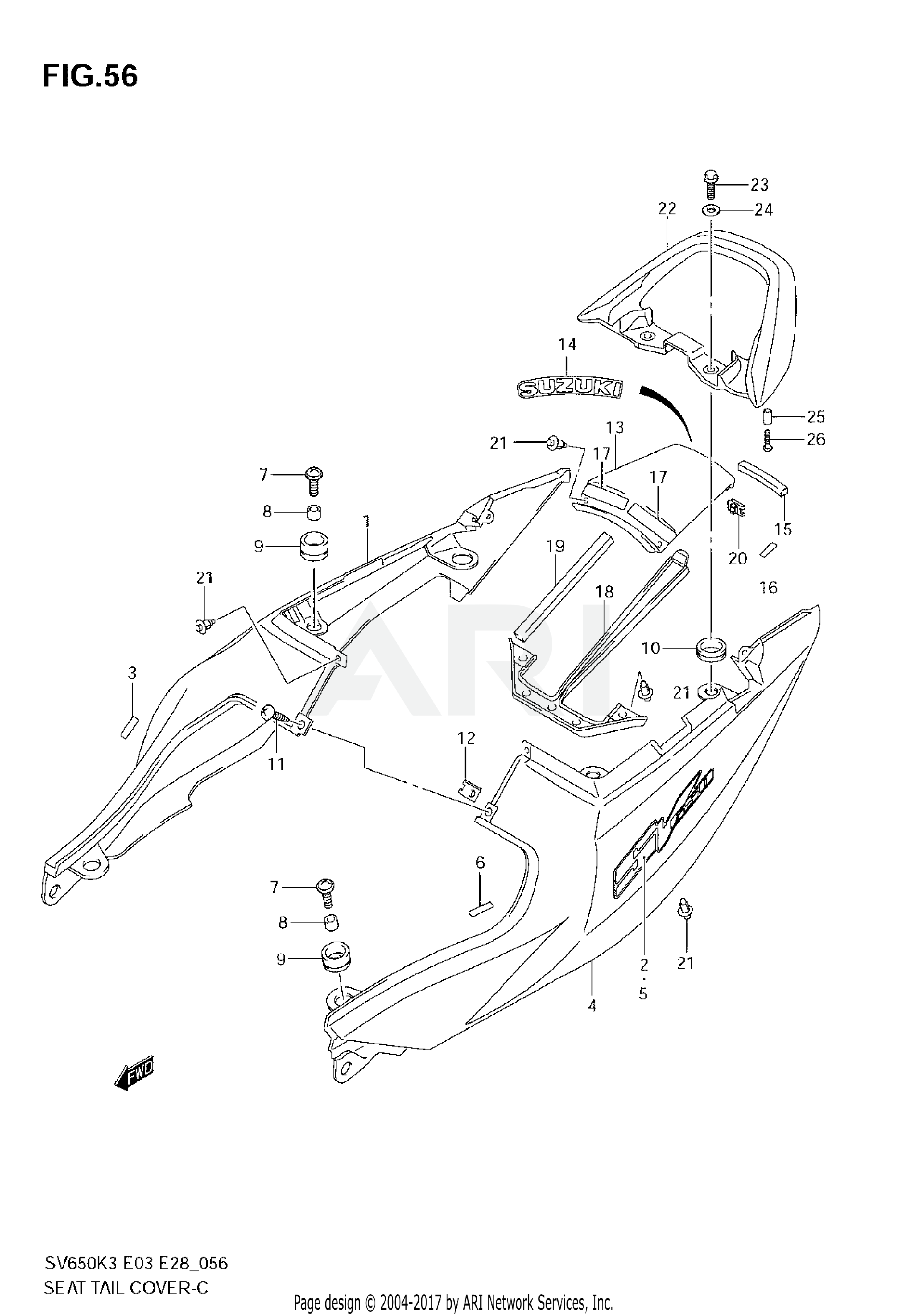 SEAT TAIL COVER (SV650K3)