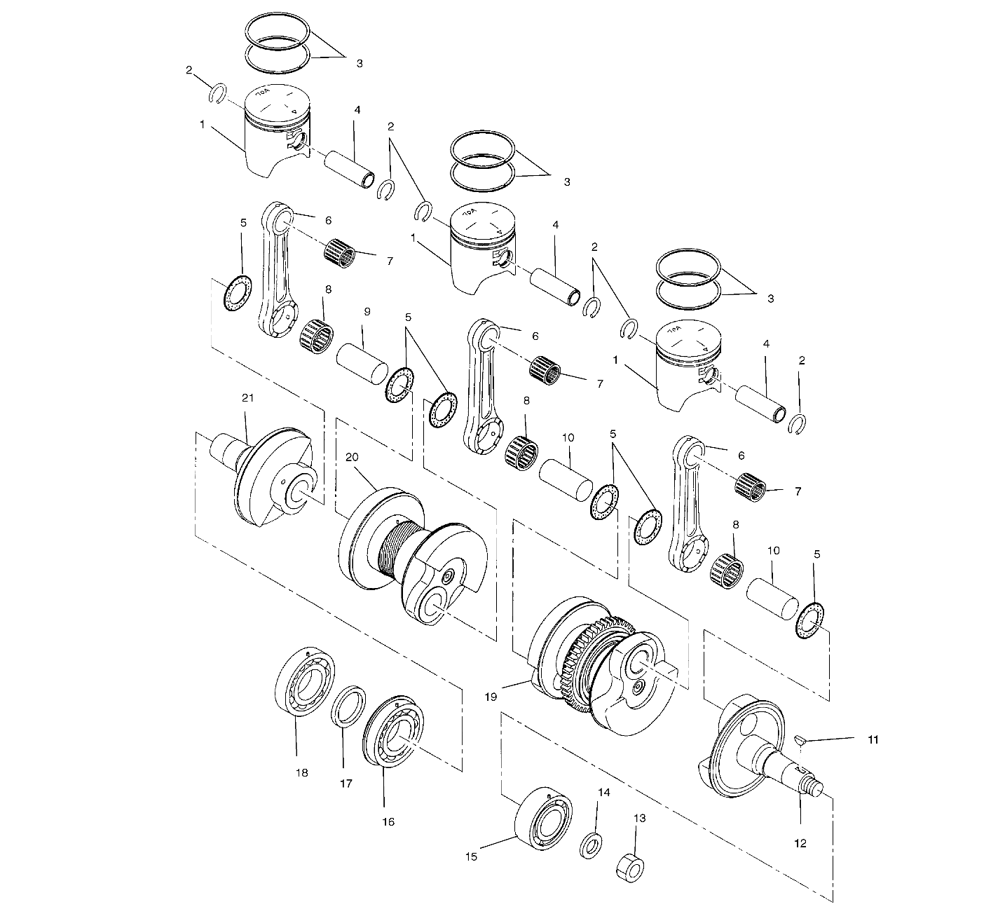 PISTON and CRANKSHAFT - S00SB8AS (4954015401c011)