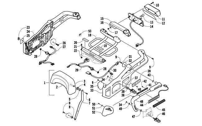 BACKREST, RACK, AND TAILLIGHT ASSEMBLY