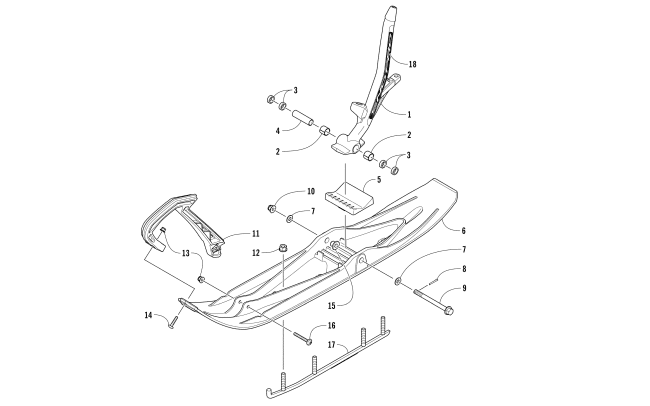 SKI AND SPINDLE ASSEMBLY