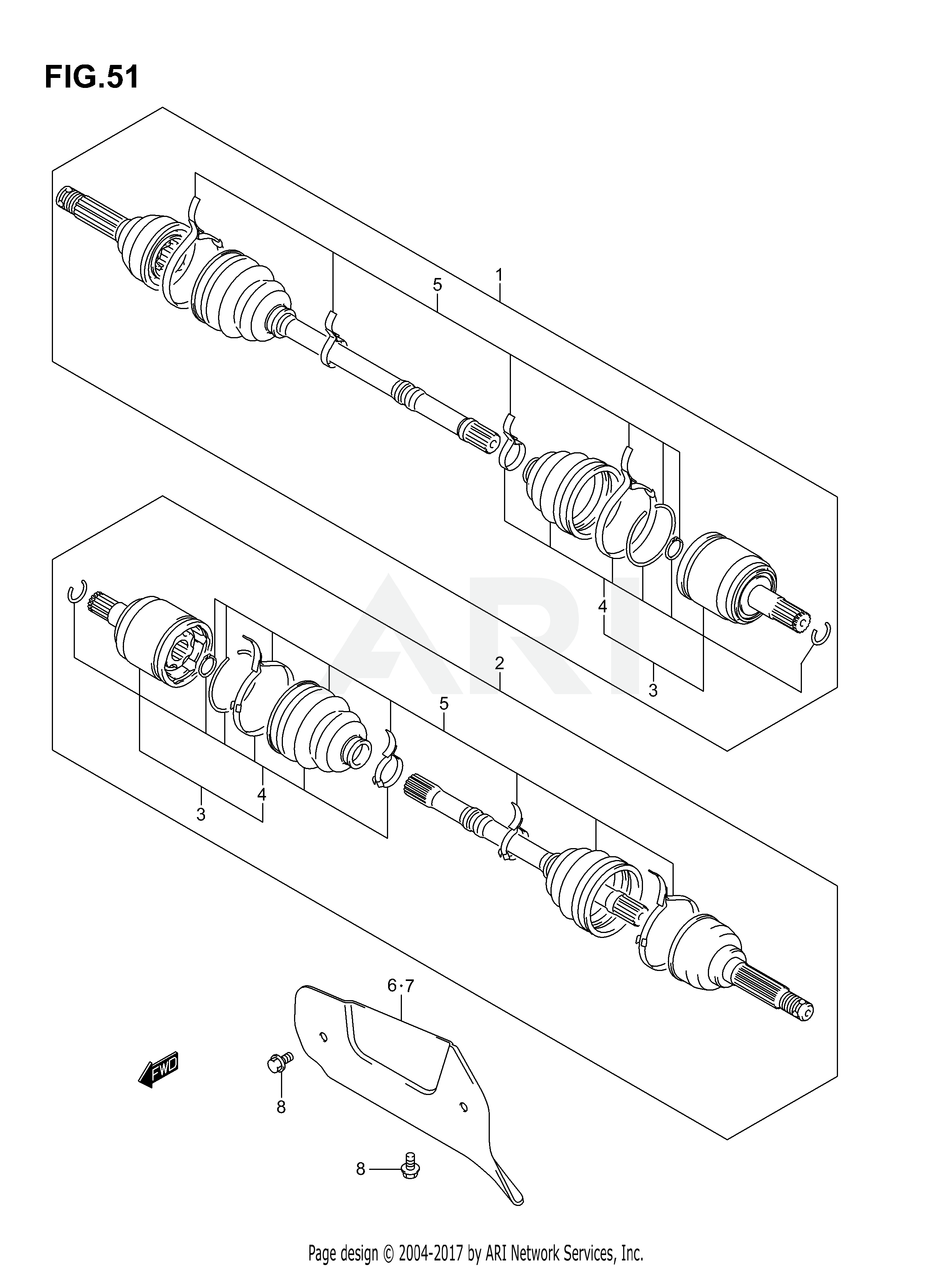 FRONT DRIVE SHAFT (MODEL K3/K4)