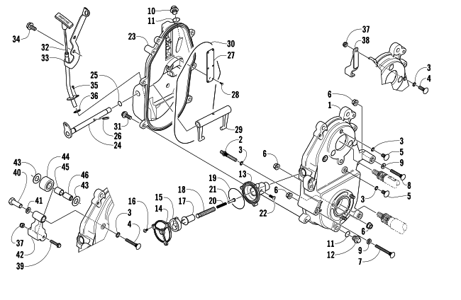 DROPCASE AND CHAIN TENSION ASSEMBLY