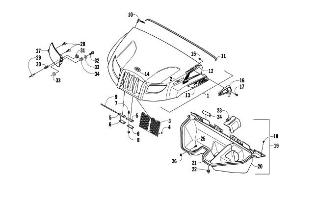 HOOD AND HEADLIGHT ASSEMBLY