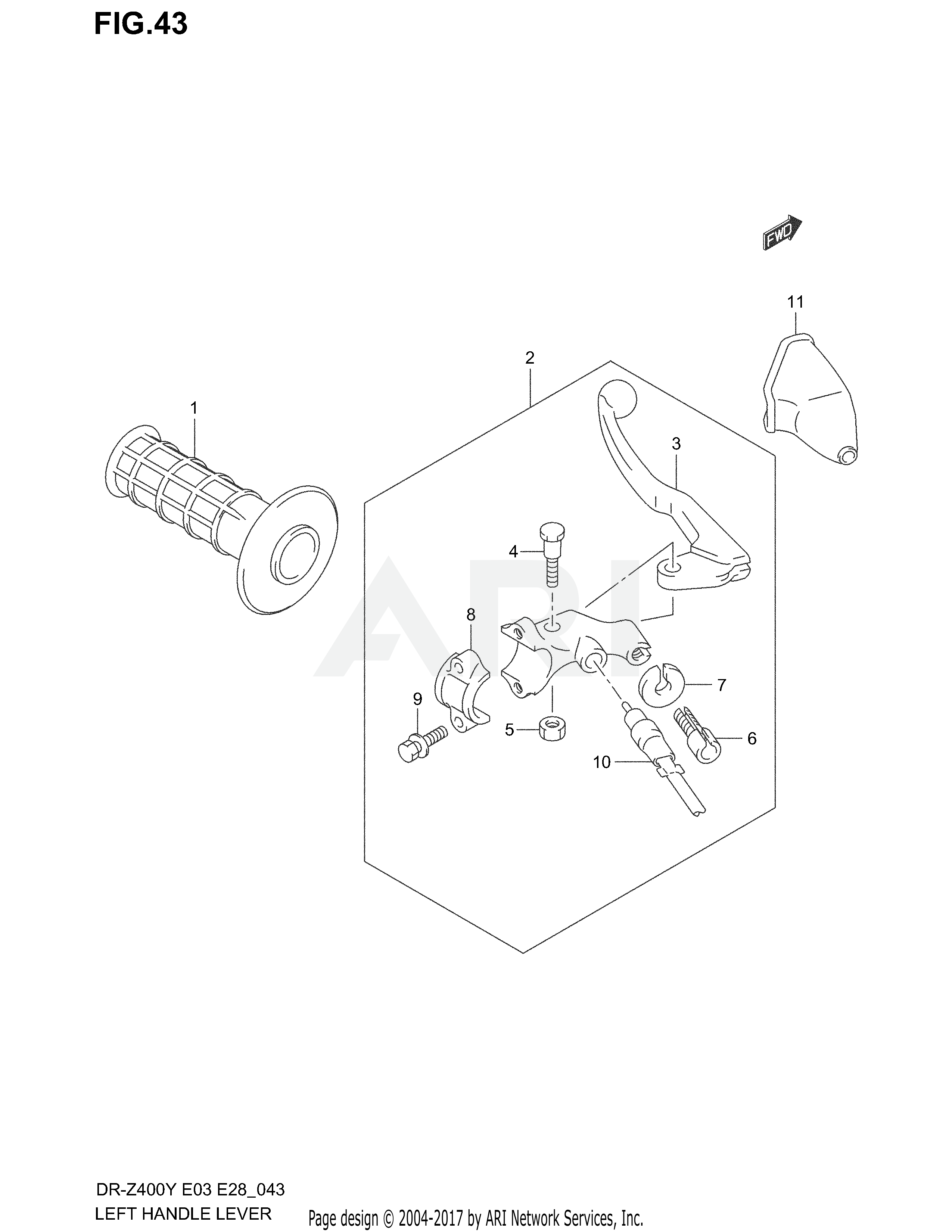 LEFT HANDLE LEVER (DR-Z400EY/EK1/EK2/EK3/EK4)