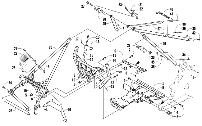 FRONT FRAME AND STEERING SUPPORT ASSEMBLY