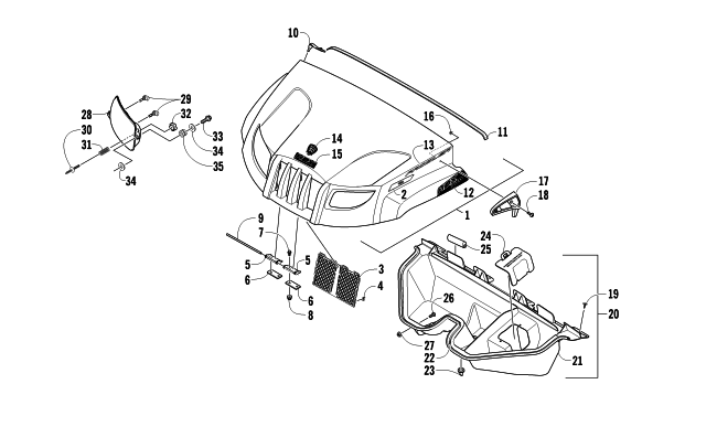 HOOD AND HEADLIGHT ASSEMBLY