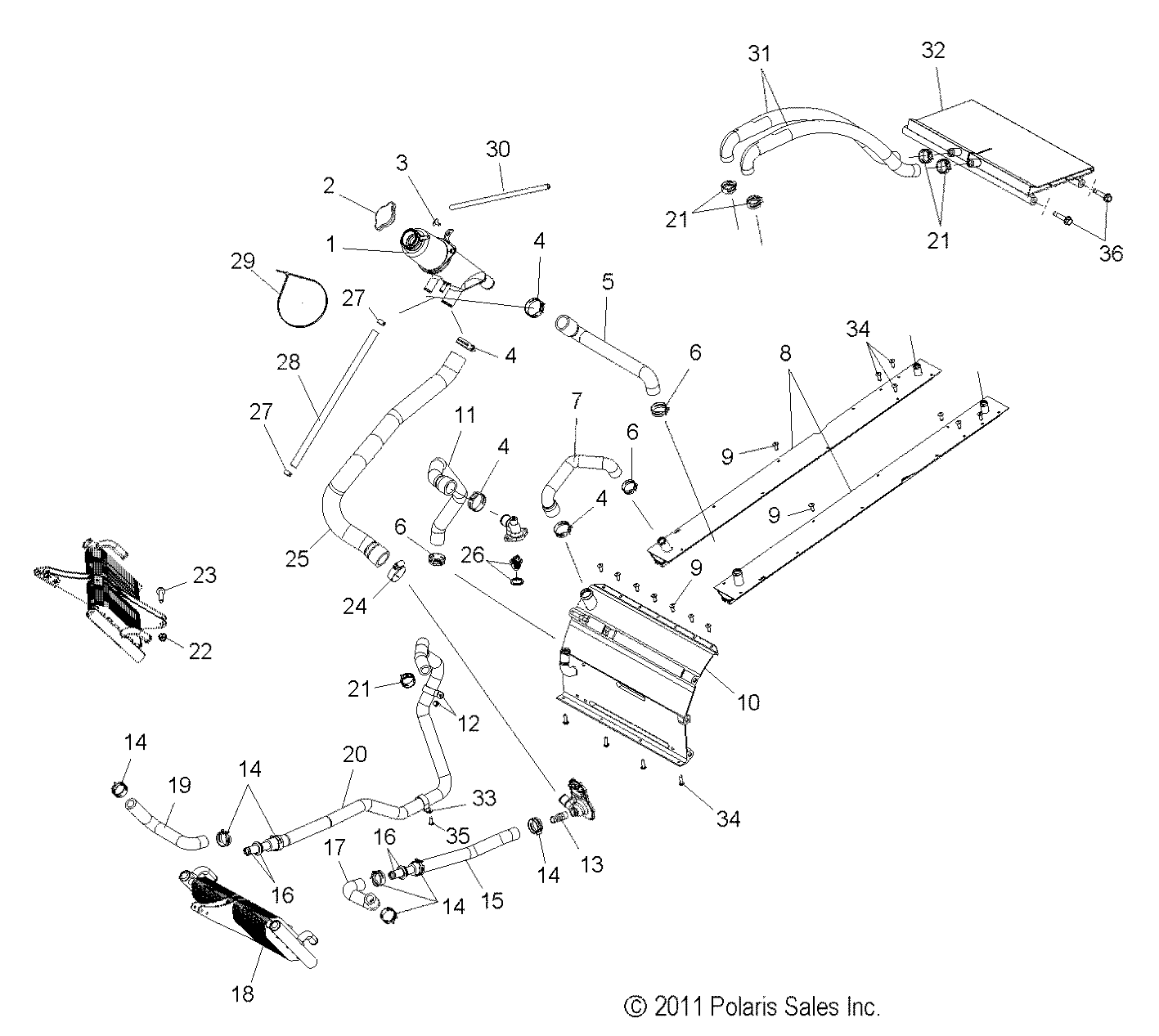 ENGINE, COOLING SYSTEM - S12BF8GSA/GSL (49SNOWCOOLING12800RUSH)