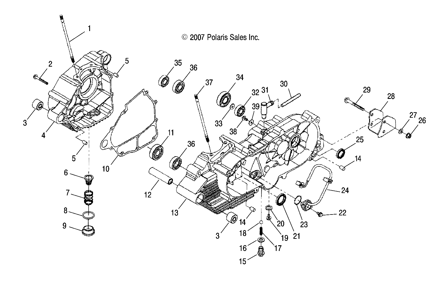 ENGINE, CRANKCASE - A08PB20AB/AD (49ATVCRANKCASE08PHX)