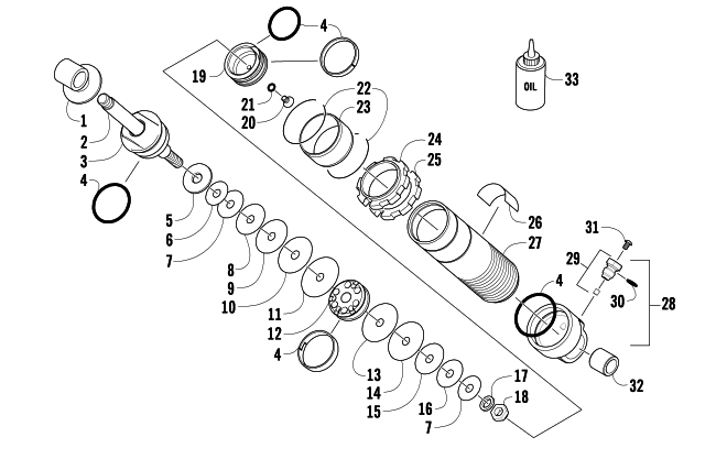 REAR SUSPENSION FRONT ARM SHOCK ABSORBER