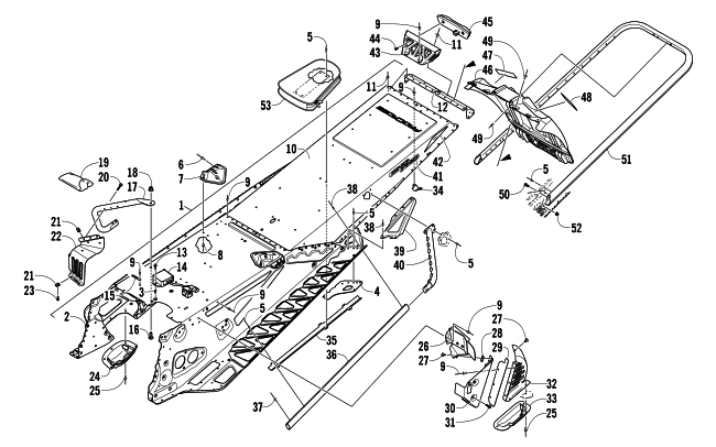 TUNNEL, REAR BUMPER, AND SNOWFLAP ASSEMBLY