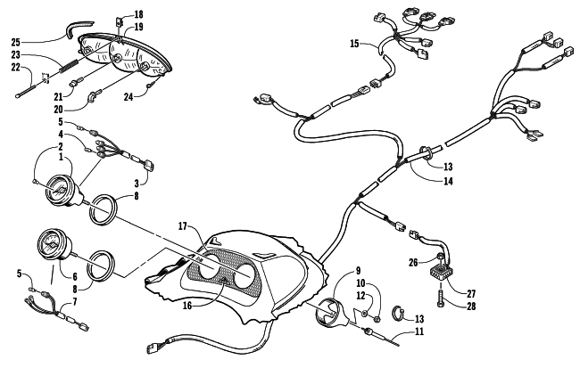 HEADLIGHT, INSTRUMENTS, AND WIRING ASSEMBLIES