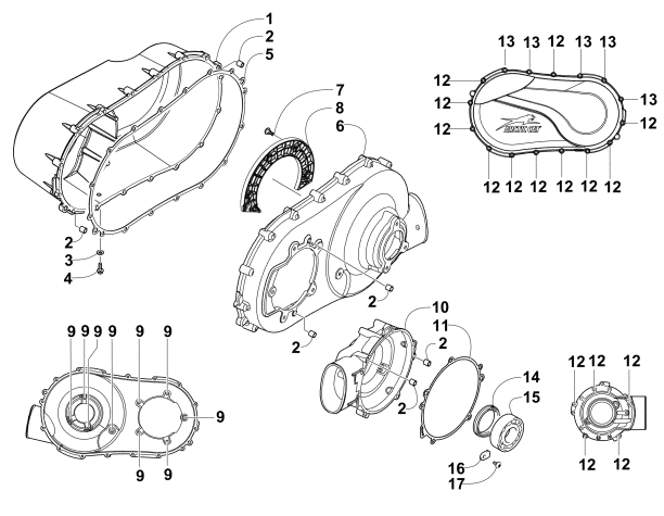 CLUTCH SIDE ENGINE COVERS