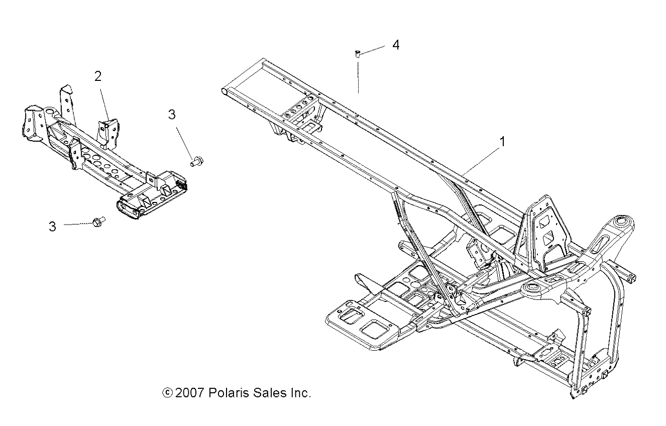 CHASSIS, FRAME - A08LB27AA (49ATVFRAME08HAWKINTL)