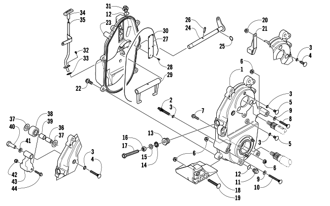 DROPCASE AND CHAIN TENSION ASSEMBLY