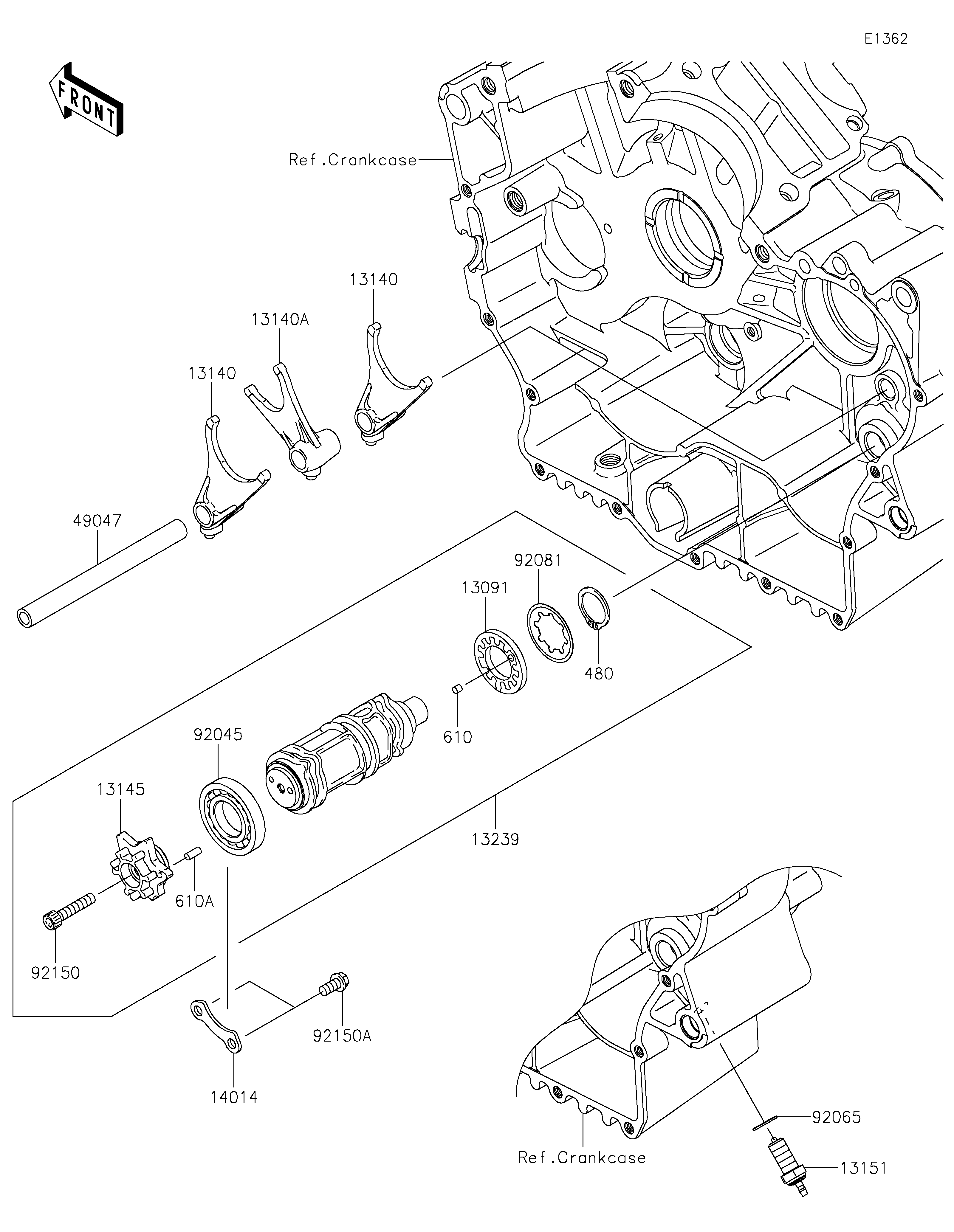 Gear Change Drum/Shift Fork(s)