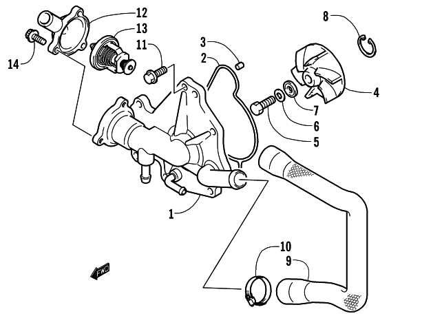 WATER PUMP AND THERMOSTAT