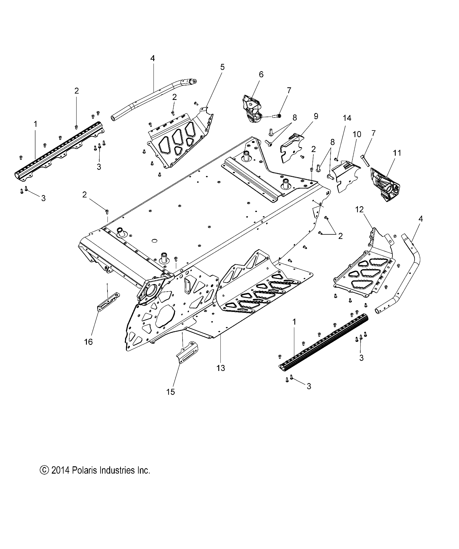 CHASSIS, TUNNEL and REAR ASM. - S15DF6PEL (49SNOWCHASSISRR15PROS)