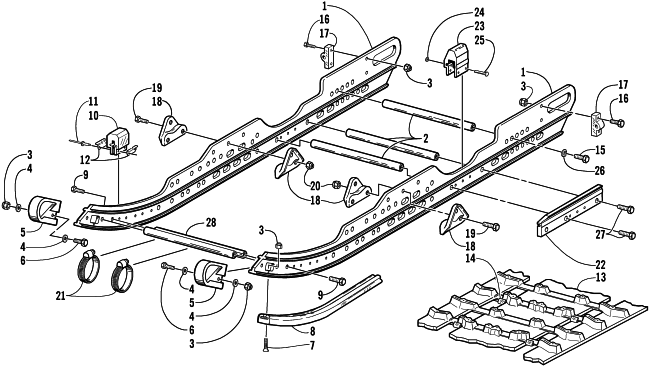 SLIDE RAIL AND TRACK ASSEMBLY