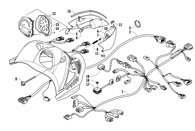 HEADLIGHT, INSTRUMENTS, AND WIRING ASSEMBLIES