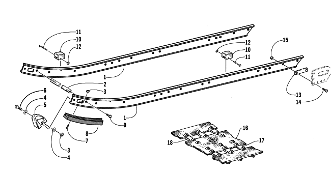 SLIDE RAIL AND TRACK ASSEMBLY