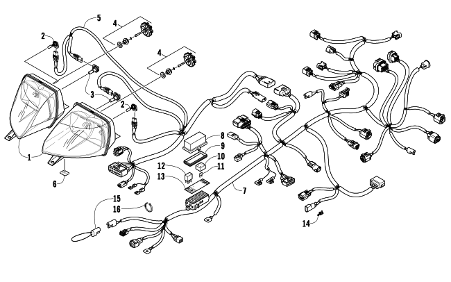 HEADLIGHT AND WIRING ASSEMBLIES