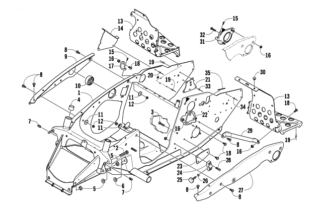 FRONT FRAME AND FOOTREST ASSEMBLY