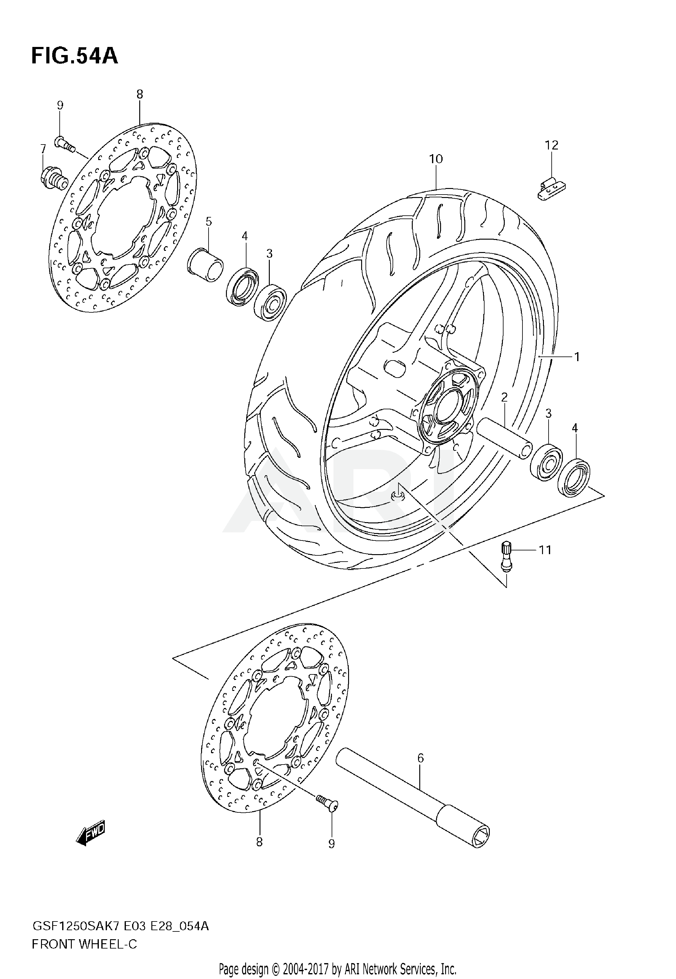 FRONT WHEEL (GSF1250SK7/SK8/SK9)