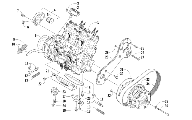 ENGINE AND RELATED PARTS