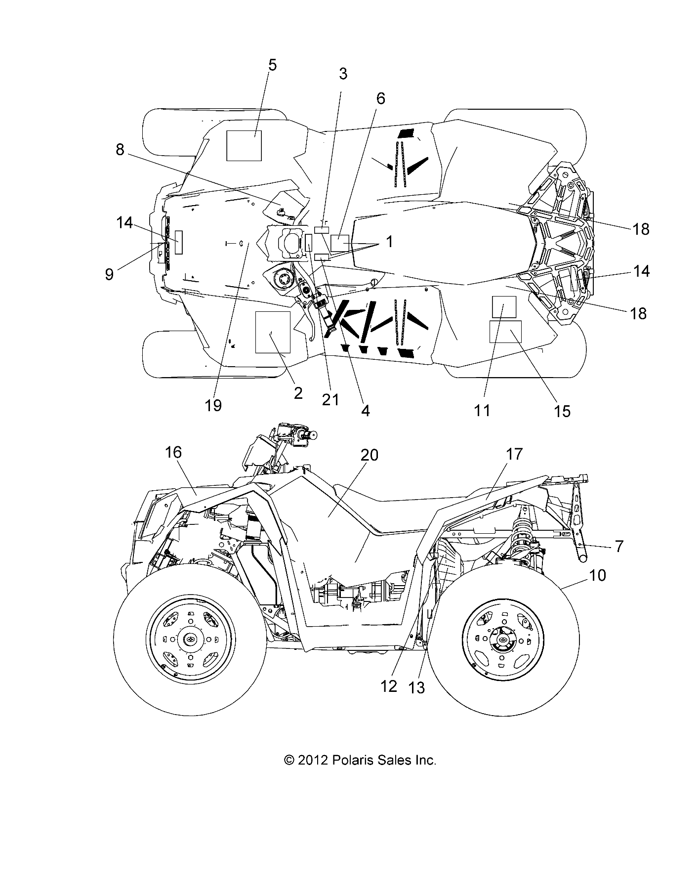 BODY, DECALS - A13GH8EFK (49ATVDECAL13850SCRAMI)