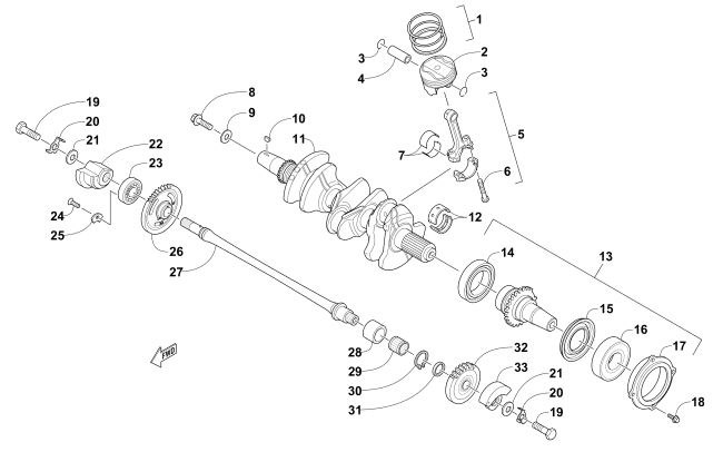 PISTON AND CRANKSHAFT ASSEMBLY