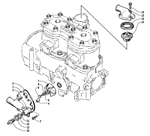 WATER PUMP AND THERMOSTAT