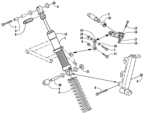 SHOCK ABSORBER AND SWAY BAR ASSEMBLY