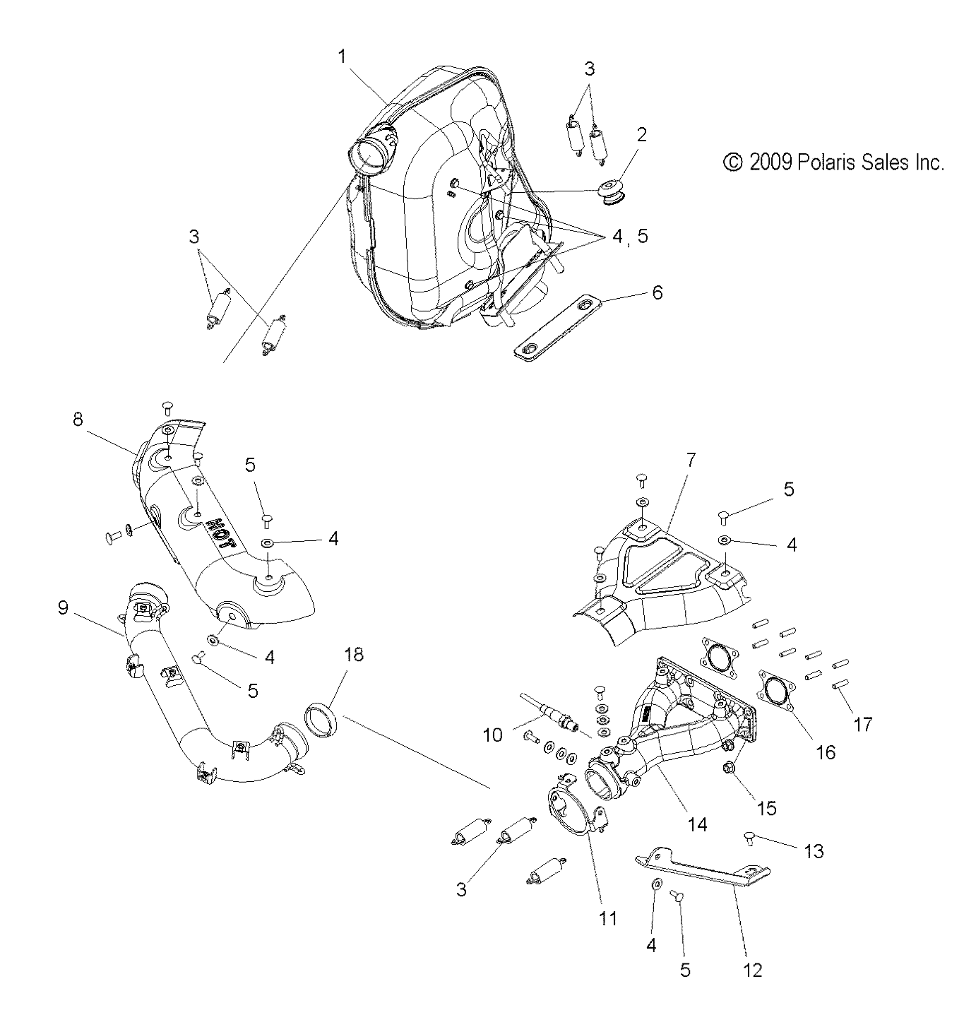 ENGINE, EXHAUST SYSTEM - S13PU7ESL/EEL (49SNOWEXHAUST10WIDE)