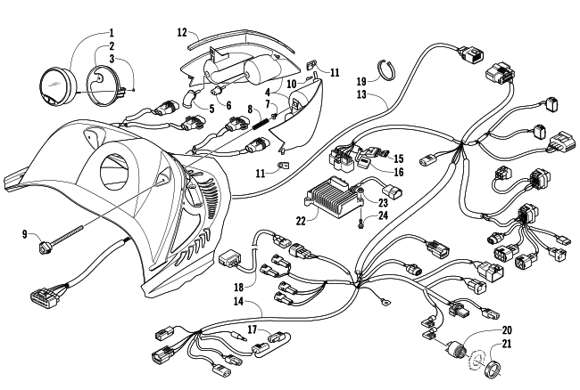 HEADLIGHT, INSTRUMENTS, AND WIRING ASSEMBLIES