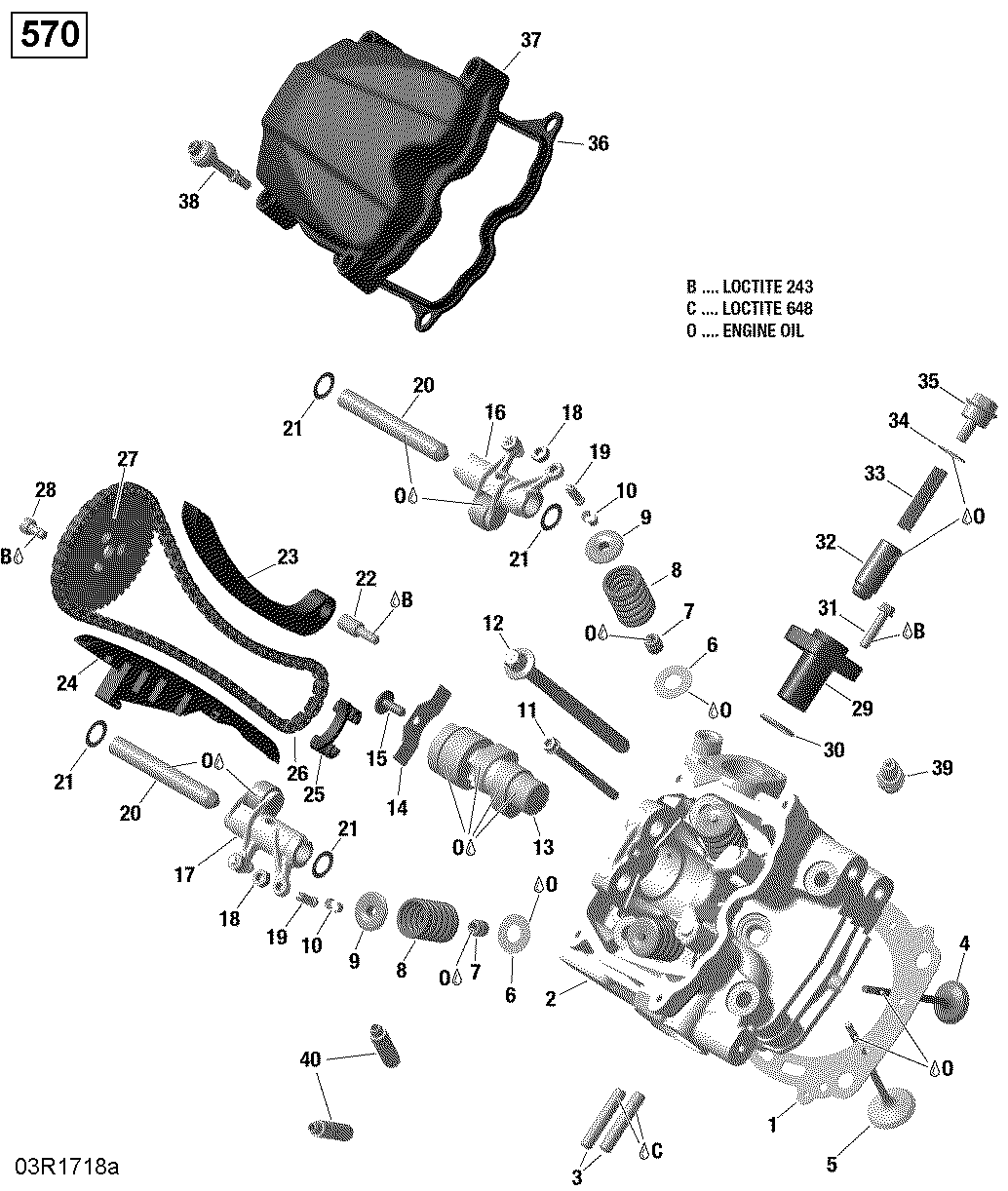 Cylinder Head, Front - 570 EFI